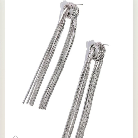 All Strands On Deck Silver Earrings - Picture 2 of 4